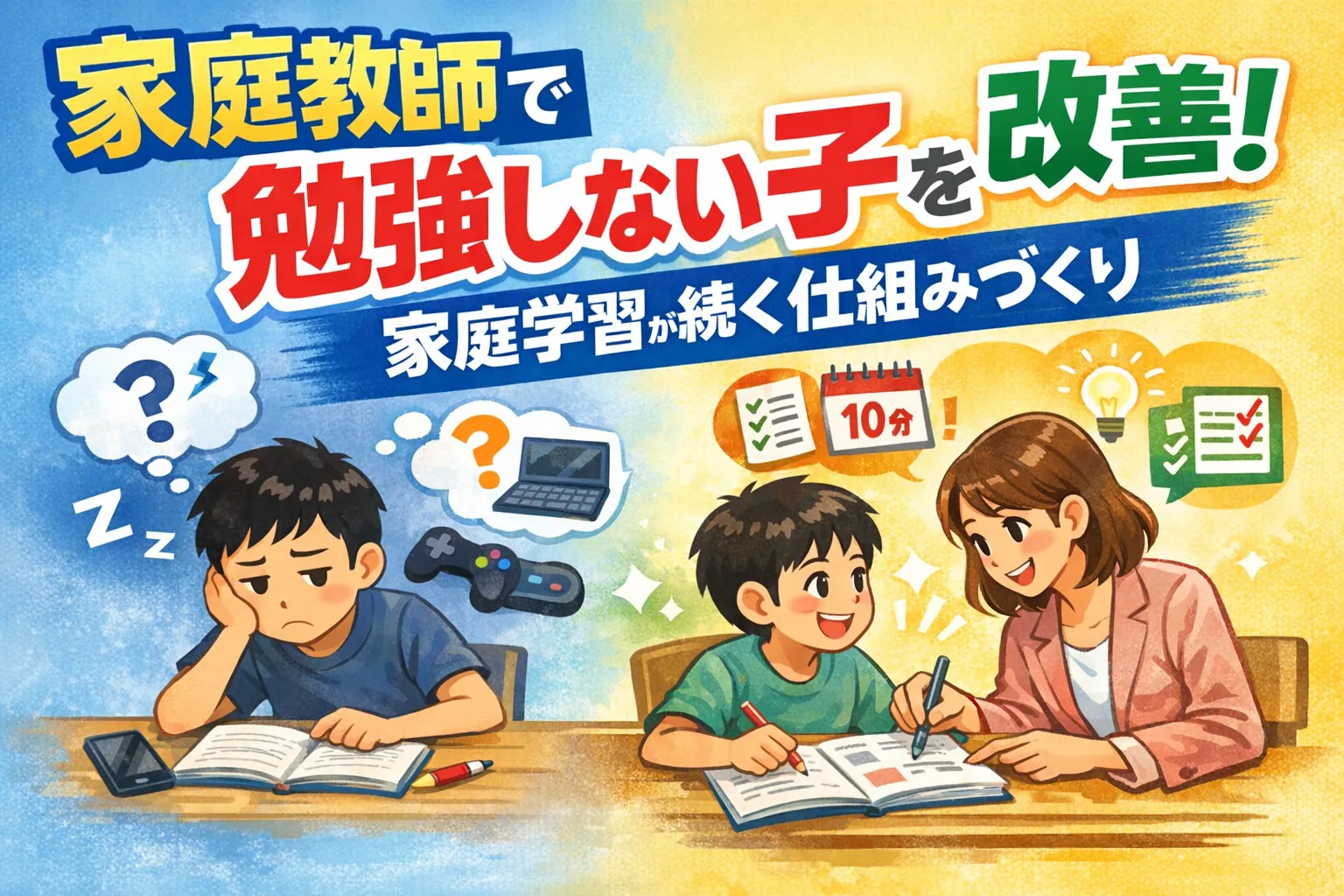 家庭教師で勉強しない子を改善する家庭学習の仕組み